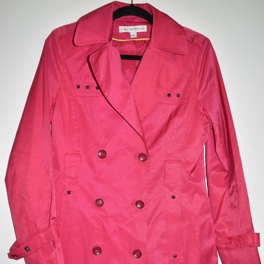 Via Spiga Women's Fuchsia Button Up Coat Size S